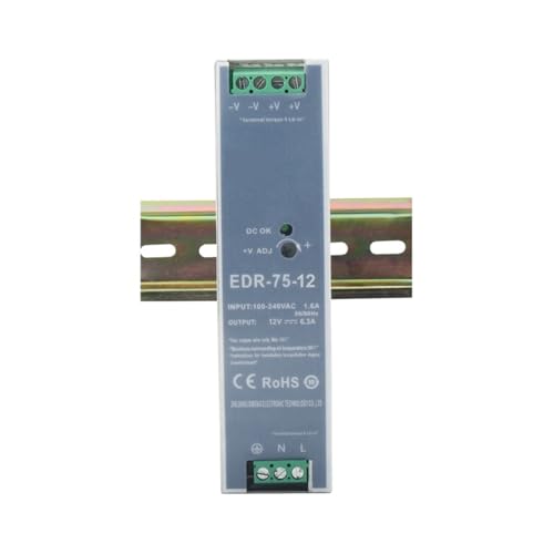 hutschienen-netzteil EDR-75-48 75 W 48 VDC 1,6 A AC/DC-Din-Schienen-Netzteil (Size : 12V, Color : 75W) von RWRAPS