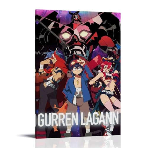 RWTWQGEQWGR Anime Gurren Lagann Poster, Kunst, Wanddekoration, ästhetisches Cover, Poster, Design, Gemälde, 20 x 30 cm, Rahmenstil RWTWQGEQWGR Anime Gurren Lagann Poster, Kunst, Wanddekoration, ästhetisches Cover, Poster, Design, Gemälde, 20 x 30 cm, Rahmenstil von RWTWQGEQWGR