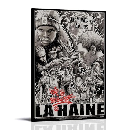 RWTWQGEQWGR Filmposter La Haine, Wanddekoration, ästhetisches Cover, Poster, Design, Gemälde, 40 x 60 cm, Rahmenstil RWTWQGEQWGR Filmposter La Haine, Wanddekoration, ästhetisches Cover, Poster, Design, Gemälde, 40 x 60 cm, Rahmenstil von RWTWQGEQWGR