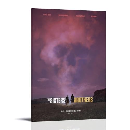 RWTWQGEQWGR Filmposter "The Sisters Brothers", Wanddekoration, ästhetisches Cover, Poster, Design, Gemälde, 50 x 75 cm, Rahmenstil RWTWQGEQWGR Filmposter "The Sisters Brothers", Wanddekoration, ästhetisches Cover, Poster, Design, Gemälde, 50 x 75 cm, Rahmenstil von RWTWQGEQWGR