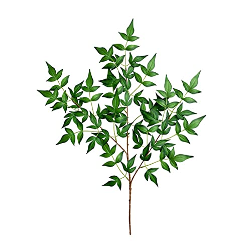 RWUDV 3 Stück künstliche Zweige Nandina Domestica künstliche grüne Zweige künstliche Grünzweige künstliche Zweige für Vase Pflanze künstliche Ficuszweige (25 Stück pro Zweig) von RWUDV