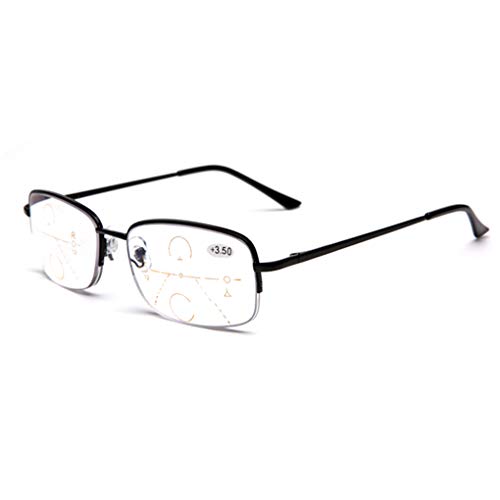 Multifokale Dioptrien-Gleitsichtbrille Lentes, Blaulichtfilter-Lesebrille, Anti-Blaulicht-Handybrille Nah und Fern Dual-Use Unisex Reader von RXBFD