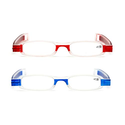 RXBFD Blaulichtfilter Brille 360 drehende Rohr-Stift-Klipp-faltende Lesebrille, Mode-dünner Plastikrahmen-Harz-Linsen-stilvoller Leser von RXBFD