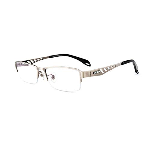 RXBFD Blaulichtfilter Brille Progressive multifokale Blaulicht blockierende Lesebrille, Halbrand Metall Anti Blue Ray Computerspiel Leser, Federscharnier Leser Männer und Frauen von RXBFD