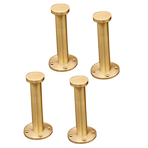 RXBFD Massivem Messing Möbelfüße, Verstellbare Höhe Schrankbeine Sofa Arbeitsplatte Füße, Schreibtisch Tischbeine, Metall Hardware Zubehör - 4 Stück (Mit Schrauben) von RXBFD