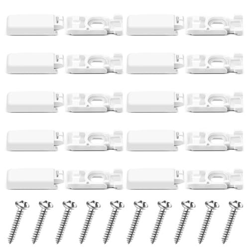 RXKFIGX 10 Stück Plissee Ersatzteile klemmträger,Plissee Halterung,Spannschuhe für verspannte Plissees,Plisse Zubehör Ersatzteile mit 10 Schrauben für Plissees Stick & Fix Klebeplatten von RXKFIGX