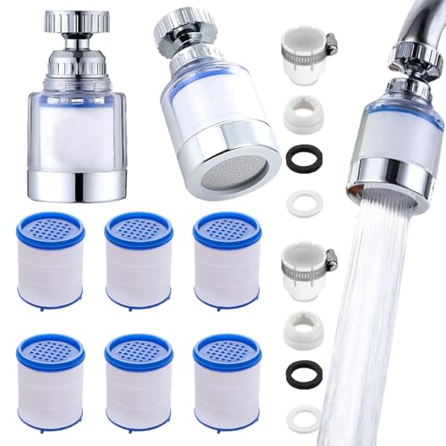 RXKFIGX 2 Stück Wasserfilter Wasserhahn,Wasserfilter Wasserhahn mit 6 Stück Baumwollfilterelement,360° Drehbar Wasserhahn Verlängerung für Home Badezimmer Küche Spüle RXKFIGX 2 Stück Wasserfilter Wasserhahn,Wasserfilter Wasserhahn mit 6 Stück Baumwollfilterelement,360° Drehbar Wasserhahn Verlängerung für Home Badezimmer Küche Spüle von RXKFIGX