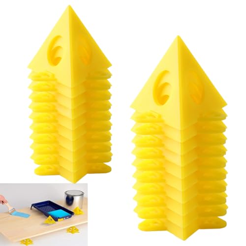 RXKFIGX 20 Stück Maler-Pyramiden Gelbe Gelber Kegel Ständer Schranktürerhöhungen Kegel-Malständer Kabinett FarbstäNder für Leinwand Schrank TüR Riser GießEn Farbe Leinwand StüTz StäNder von RXKFIGX