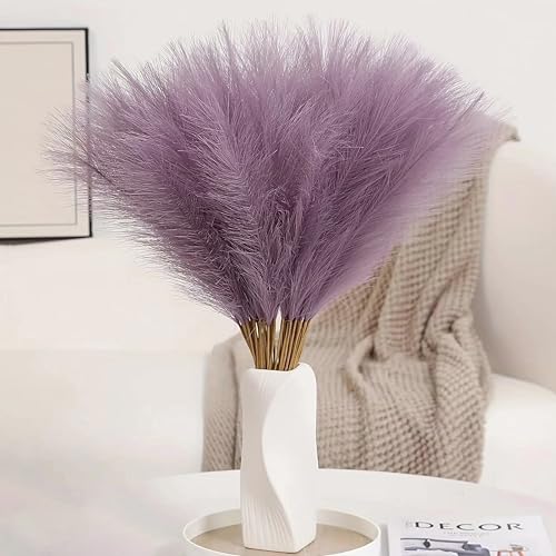 RXKFIGX 30 Stück Purpur Pampasgras,Pampasgras Künstlich, 55cm Pampasgra Deko,Pampasgra Deko Trockenblumen Getrocknete Blumen Deko Kunstblumen Pflanzen für Hochzeit Büro Schlafzimmer Wohnzimme von RXKFIGX