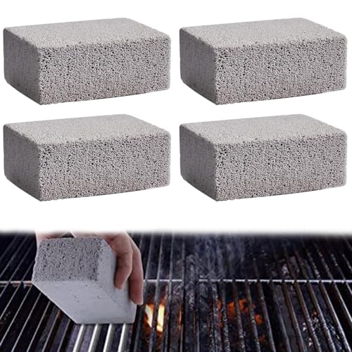 RXKFIGX 4 Stück Reinigungsblock für Grillsteine Grill-Reinigungsstein Grillblock zum Reinigen von Grills Oder Bratpfannen Wiederverwendbare Entkalkung Putzstein EntfernenFlecken für Küche Bad WC von RXKFIGX