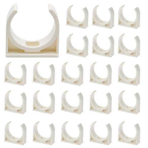 RXKFIGX 60 Stück PVC-Wasserversorgung Rohrschellen,Innendurchmesser 25mm,Quick-Schellen,Rohrschelle,Klemmschelle,Plastik Befestigungsschelle für Pool,Teich von RXKFIGX