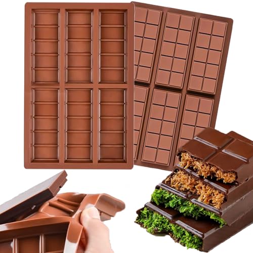 RXKFIGX 2 Stück Schokoladenform Silikon, Chocolate Mold, Tief Schokoladentafel Form, Antihaftbeschichtung Silikonform Schokolade Tief Auch Für Praline Süßigkeiten von RXKFIGX