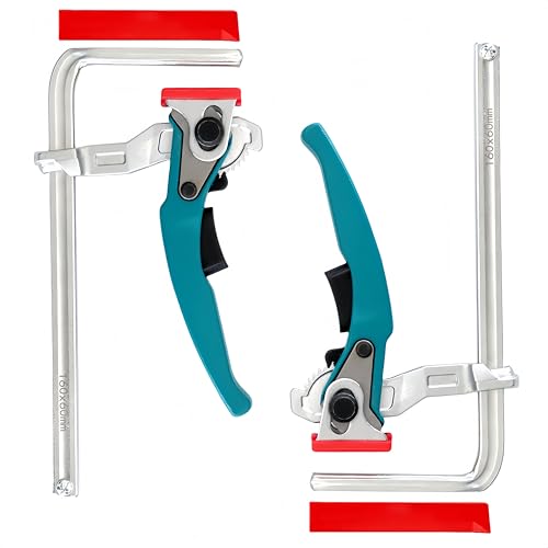 2 Pack Track Saw Clamps Compatible with Festool, Quick Release Ratsche Track Saw Guide Rail Clamp for Woodworking, T-track Wood Clamps for MFT Table & Guide Rail System von RXLIFE