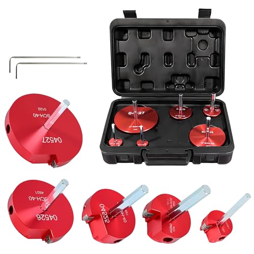 PVC-Rohrreibahle-Set, 6 Stück, Innenrohrreibahle, ABS-CPVC-PVC-Armaturenschutz für Standard-Bohrer, 1,27 cm Bohrer, Aluminium-Abflusswasser-Werkzeuge für SCH40 (3/4 Zoll, 1 Zoll, 1 1/2 Zoll, 2 Zoll, 3 von RXLIFE