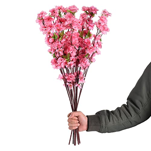 RXMORI 10 Stück Künstliche Blumen, Pfirsichblüten, 66 cm, Simulation von Pfirsichzweigen, Seiden-Pfirsichblumensträuße, Künstliche Frühlingspfirsich-Kunstpflanzen für Hochzeit, Zuhause,(#1) von RXMORI