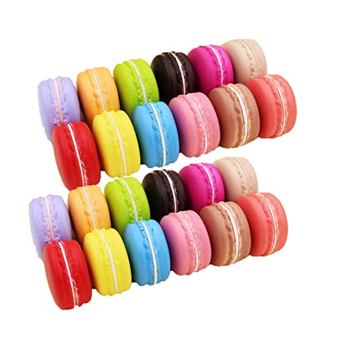 RXMORI 24 Stück realistische künstliche französische Macaron-Kekse, künstliche Marcaron-Kuchen, Mini-Marcaron-Brot für Hochzeiten und Feiertage von RXMORI