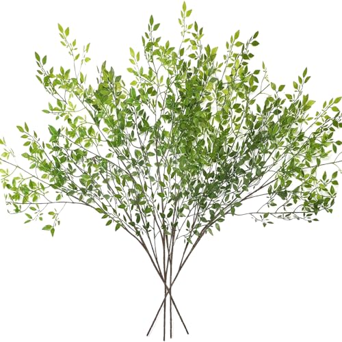 RXMORI 4 Stück Künstliche Pflanzenzweige, Künstliche Grünstängel, Künstliche Eukalyptuszweige, Künstliche Nandina-Grünbündel-Pflanzenzweige, Künstliche Grünpflanzen mit Hohem Stiel für(#1) von RXMORI