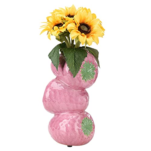 RXMORI Erdbeervase, Erdbeer-Blumentopf, Retro-Vase, Heimdekoration, einzigartige Keramik, kreative dekorative künstliche Früchte von RXMORI