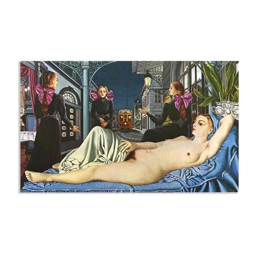 RXNHGJDS Paul Delvaux Druck auf Leinwand Beliebter Schrei Surrealismus Leinwandkunst Ölgemälde Kunstwerk Poster Bild Wanddekoration Wohnzimmer35x55cm(14x22in) poster von RXNHGJDS