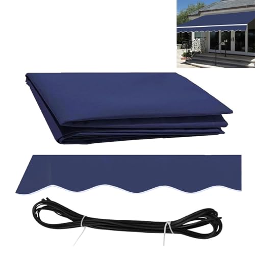 RXQHV Garten Terrasse Elektrische Manuelle Markise Ersatzstoff Pavillon Überdachung Sonnenschutz Ersatzstoffbezug Wasserabweisendes Polyestergewebe(Size:4x2.5m,Color:Navy) von RXQHV