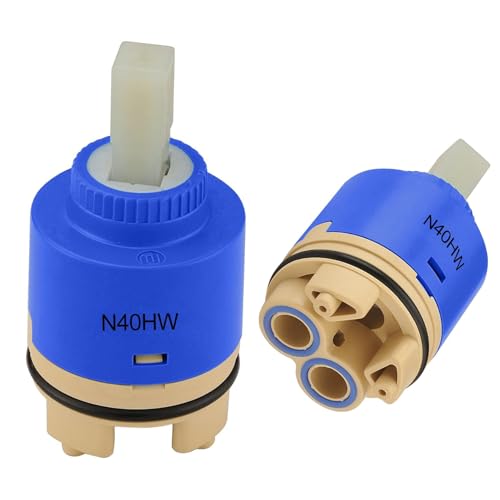 Wasserhahn Kartuş Zertifizierung Keramik Kartuschen Ersatzkartusche, Innenkartusche für Einhebelarmatur Monoblock Badezimmer oder Küchenmisch (40 mm mit Kartuschenboden) von RXXR
