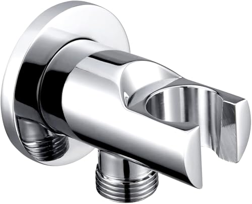 Handbrausehalter Wandanschlussbogen mit integriertem Brausehalte 1/2" Wandanschlussbogen Massiver Messing Wandhalterung Handbrause Halterung Halter mit Wasserzufuhr Ellbogen Duschabgang matt silber Handbrausehalter Wandanschlussbogen mit integriertem Brausehalte 1/2" Wandanschlussbogen Massiver Messing Wandhalterung Handbrause Halterung Halter mit Wasserzufuhr Ellbogen Duschabgang matt silber von RXXR