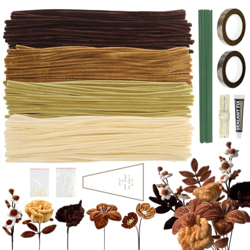RYAN 400 Stück Pfeifenputzer zum Basteln Vintage Pipe Cleaner mit Klebebändern und Blumendraht mit Klebeband Steckdraht Staubgefäße Perlen Verpackungssack für DIY Blumenstrauß Ornamente RYAN 400 Stück Pfeifenputzer zum Basteln Vintage Pipe Cleaner mit Klebebändern und Blumendraht mit Klebeband Steckdraht Staubgefäße Perlen Verpackungssack für DIY Blumenstrauß Ornamente von RYAN