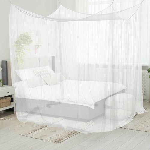 RYAN 1 Stück Moskitonetz Bett Mückennetz Fliegennetz Bett Reise Moskitonetz 220 * 200 * 200cm Moskitonetz Doppelbett Outdoor Mosquito Net für Schützt Zuhause Camping Geeignet vor Mücken (Weiß) von RYAN