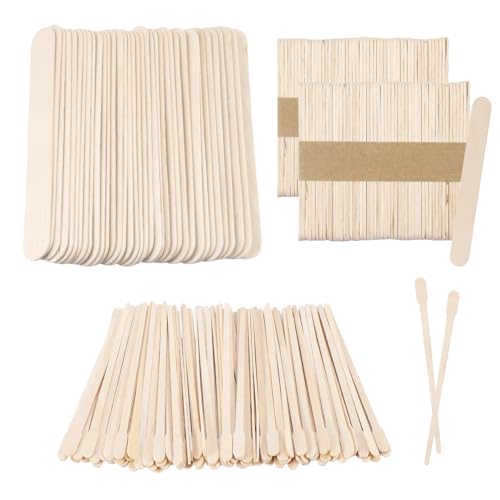 RYAN 350 Stück Holzspatel Mundspatel Holzstäbchen 3 Größen Rührstäbchen Holz Multifunktional Waxing Applikator Eisstiele zum Basteln für Haarentfernung oder Holz Handwerk von RYAN