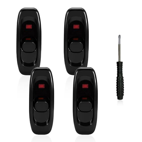 RYAN 4 Stück Schnurschalter 2 Polig Schnurschalter AC250V /10A Inline Schalter Taste zum Ein- und Ausschalten für Lampe für Tischlampe Schreibtischlampe Bettlampe Zwischenschalter (Schwarz) von RYAN