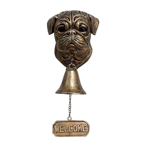 RYGRZJ Metall Hund Willkommen Türklingel Vintage Bulldog Dobermann Glocke Ladenbesitzer Türklingel Halterung Decor Office for Home Eingang Wand E5J5 RYGRZJ Metall Hund Willkommen Türklingel Vintage Bulldog Dobermann Glocke Ladenbesitzer Türklingel Halterung Decor Office for Home Eingang Wand E5J5 von RYGRZJ