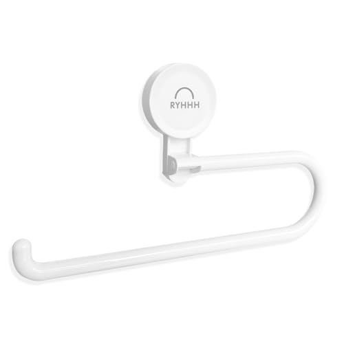 RYHHH　Küchenrollenhalter, Küchenrollenhalter Ohne Bohren Unter Dem Schrank, Rollenhalter Mit Saugnapf-Installation，Moderner Papierrollenhalter Zur Wandmontage Für Die Küche Und Badezimmer(Weiß von RYHHH