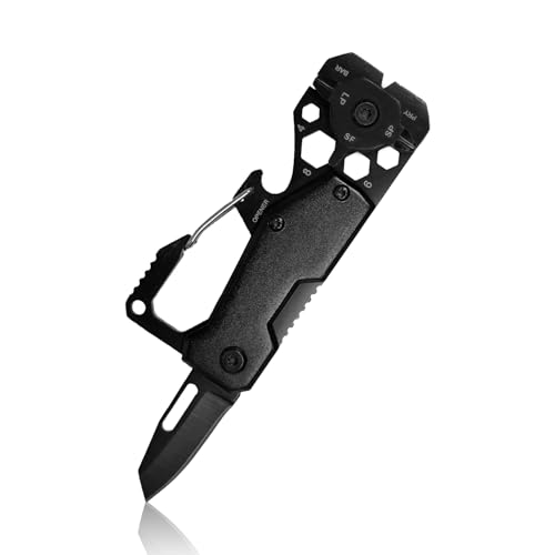 RYHHH Multitool Camping Zubehör, 11 In 1 Multitool, Multi-Tool Multifunktion Klappmesser, Multifunktionaler Karabiner, EDC Geräte für Camping Wandern Reisen, Männer Outdoor Gadgets - Schwarz von RYHHH