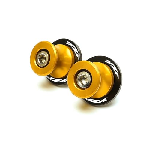 Für YZF R3 R25 R6 R1 2019 2020 2021 R15 V3 YZF Motorrad Schwinge Spulen 6mm Aluminium Slider Stand Spulen Kipphebelspule(S Gold) von RYHJNRTH