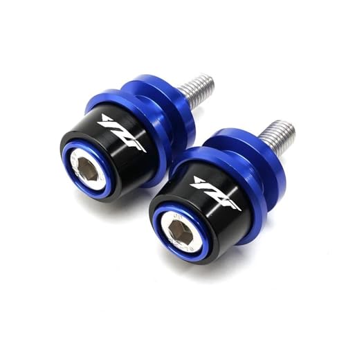 Für YZF R3 R25 R6 R1 2019 2020 2021 R15 V3 YZF Motorrad Schwinge Spulen 6mm Aluminium Slider Stand Spulen Kipphebelspule(X Blue) von RYHJNRTH