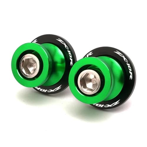 RYHJNRTH Für Kawasaki ZX10R ZX-10R ZX 10R 2013-2024 CNC Motorrad Schwinge Spulen Sliders Stand Schrauben M8 Kipphebelspule(Green) von RYHJNRTH
