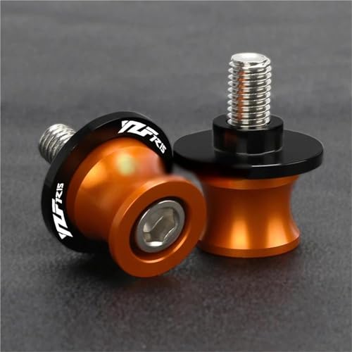 RYHJNRTH Motorrad Schwinge Slider Spulen 6MM Stand Schrauben Abdeckung Für YZFR15 YZF-R15 YZF R15 V2 V3 2013-2023 2024 2025 Kipphebelspule(Orange) von RYHJNRTH
