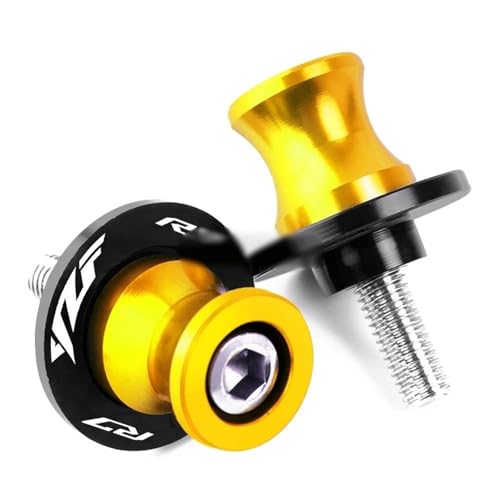 RYHJNRTH Motorradzubehör CNC Schwingenspulen Schieberschraubenständer 6MM Für YZFR7 YZF R7 2021 2022 2023 2024 2025 Kipphebelspule(Gold) von RYHJNRTH