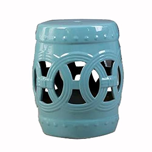RYLILU Chinesischer Keramik-Trommel-Gartenhocker, dekorativer Gartenhocker, geeignet für Garten, Terrasse, Rasen (Farbe: B) von RYLILU
