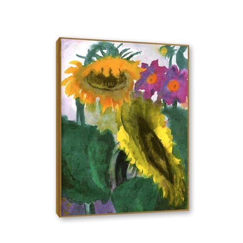 RYLJCZ Abstrakte Berühmte Nolde Gemälde. Poster und Kunstdrucke E. Nolde.（Full Bloom） Reproduktion auf Leinwand. Deko Bild für Wohnzimmer 55x77cm(21.6x30.3in) Rahmenlos von RYLJCZ