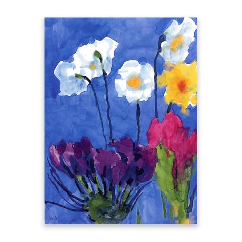 RYLJCZ Abstrakte Berühmte Nolde Gemälde. Poster und Kunstdrucke E. Nolde.（Summer Flowers 2） Reproduktion auf Leinwand. Deko Bild für Wohnzimmer 60x84cm(23.7x33.0in Rahmenlos von RYLJCZ