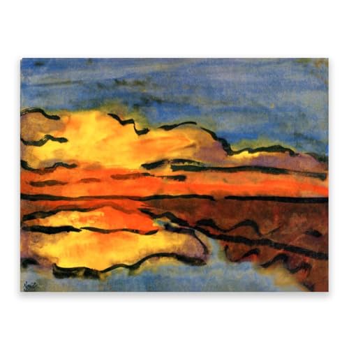 RYLJCZ Berühmte Wandkunst-Reproduktion - Nolde abstrakte berühmte Gemälde - Druck auf Leinwand - Büro Wohnzimmer dekorative Bilder (Küste) 50 x 70 cm nur Leinwand von RYLJCZ