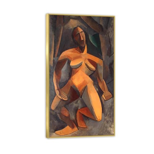 RYLJCZ Gerahmt. Picasso berühmtes abstraktes Leinwandgemälde. Berühmte Kunstdrucke. Moderne Heimdekoration Wandkunst Bilder für Wohnzimmer (Dryad), 50 x 90 cm (19,7 x 35,5), Goldrahmen von RYLJCZ