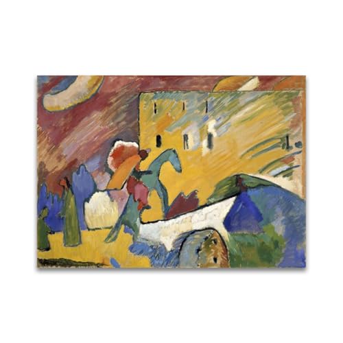 RYLJCZ kunstdruck berühmter maler by Wassily Kandinsky(Improvisation 3). Ölgemälde-Reproduktion. Abstrakte Leinwandbilder für die Wohnzimmerdekoration 60x84cm(23.7x33.0in Rahmenlos von RYLJCZ