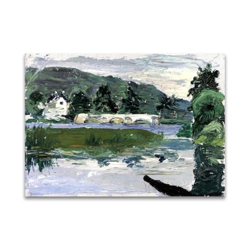 RYLJCZ kunstdruck berühmter maler by Wassily Kandinsky(Landscape with Bridge). Ölgemälde-Reproduktion. Abstrakte Leinwandbilder für die Wohnzimmerdekoration 60x84cm(23.7x33.0in Rahmenlos von RYLJCZ