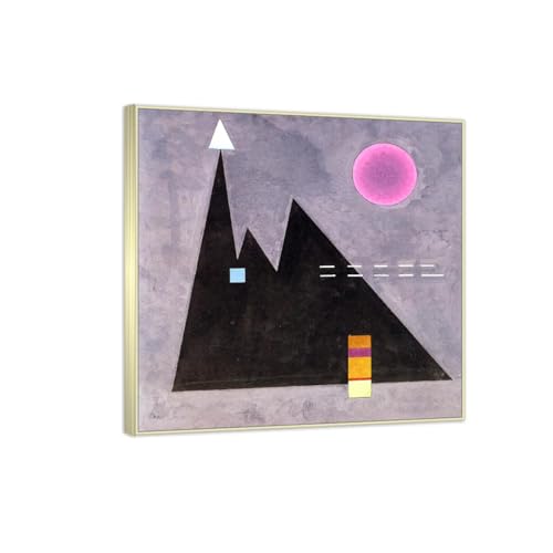 RYLJCZ kunstdruck berühmter maler by Wassily Kandinsky(Scharf im dumpf). Ölgemälde-Reproduktion. Abstrakte Leinwandbilder für die Wohnzimmerdekoration 45x45cm(17.7x17.7in Champagnerrahmen von RYLJCZ