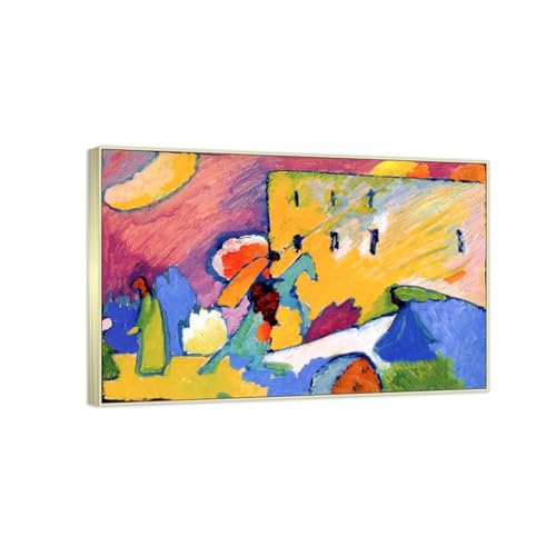 RYLJCZ kunstdruck berühmter maler by Wassily Kandinsky(Study for). Ölgemälde-Reproduktion. Abstrakte Leinwandbilder für die Wohnzimmerdekoration 40x60cm(15.8x23.7in) Champagnerrahmen von RYLJCZ
