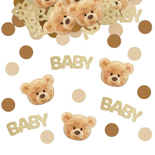 RYMAUP 100 Stück Babyparty Deko Konfetti Babyparty Tischdeko Set Kinder Konfetti für Gender Reveal Party Taufe Kommunion Geburt Konfirmation von RYMAUP
