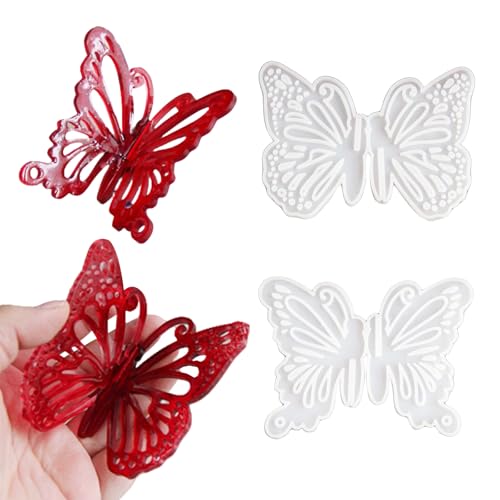 RYMAUP 2 Stück Silikonform 3D Schmetterling Silikonform Ostern Frühling Silikonformen Gießformen Schmetterling Gießformen Silikon für DIY Basteln Kerzen von RYMAUP