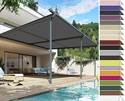 RYNS Balkonbespannung reißfest 150x220cm Sonnenschutz Wetterschutz Wetterbeständig Sunprotect Professional Sonnensegel inkl Befestigungsseile Für Garten Balkon, Dunkelgrau von RYNS